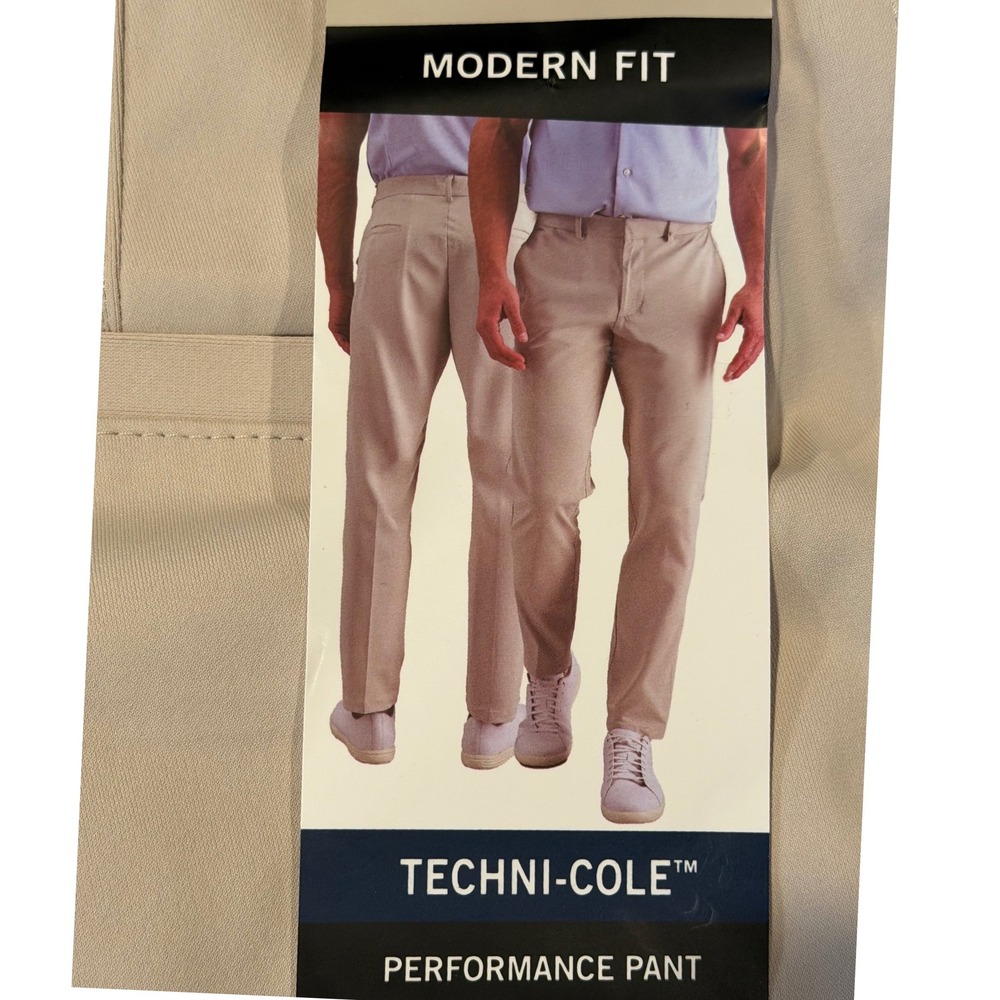 Kenneth Cole Reaction Techni-Cole Modern Fit Performance Pant Tan 40x30 Gorpcore